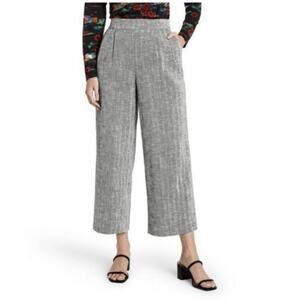 Rachel Comey X Target Linen Blend Cropped Wide Leg Chevron Pants Size 6 Gray